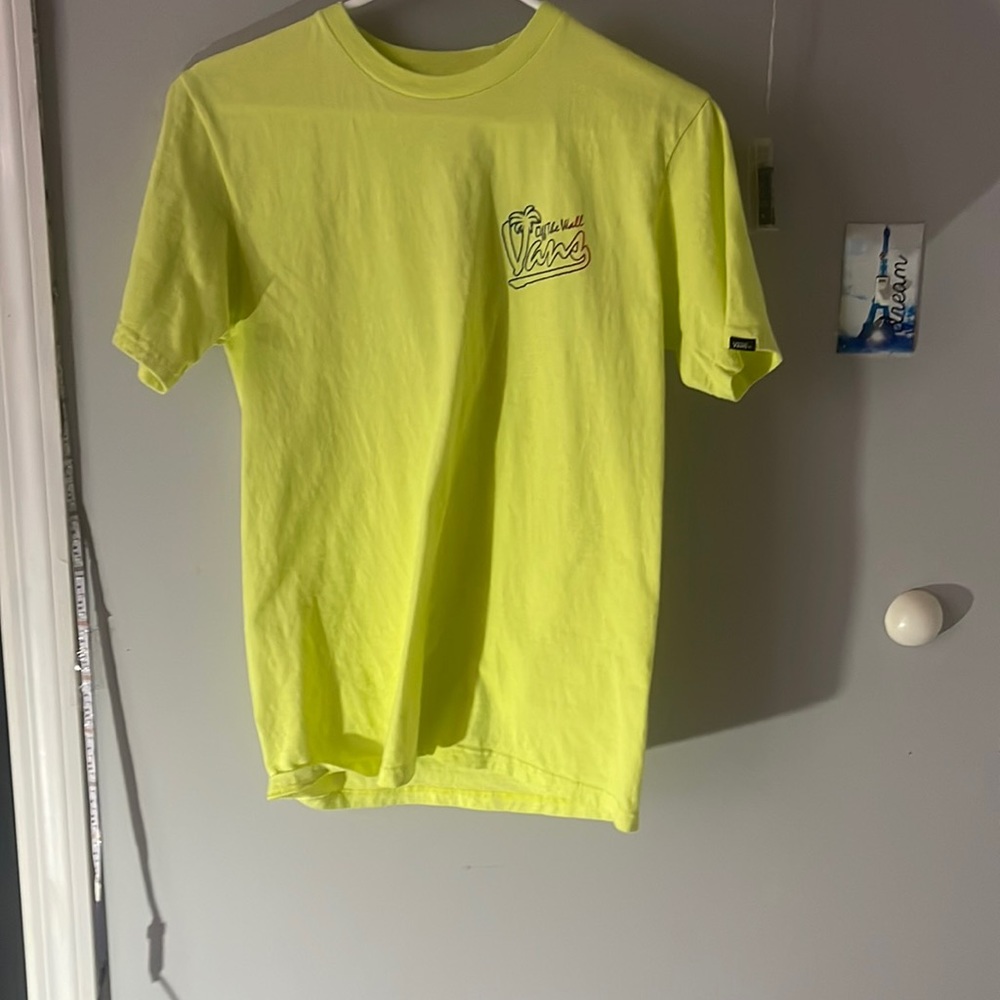 vans shirt, size small, neon green color
